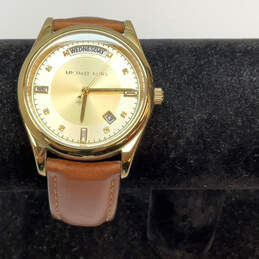 Designer Michael Kors MK-2374 Gold-Tone Adjustable Strap Analog Wristwatch