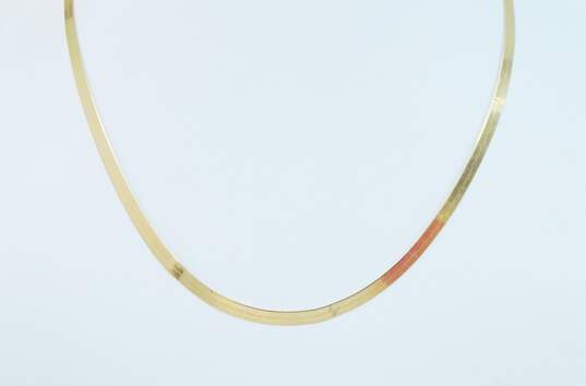 14K Yellow Gold 3.9mm Wide Herringbone Chain Necklace 6.0g image number 1
