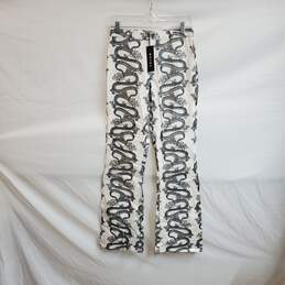 Motel White Dragon Rope Patterned Flare Pant WM Size S NWT