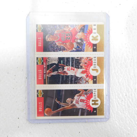 1996-97 Michael Jordan/Steve Kerr/Ron Harper Collector's Choice Gold Team Mini Chicago Bulls image number 1