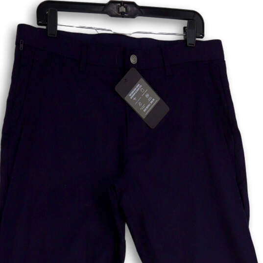 NWT Mens Blue Flat Front Modern Classic Fit Chino Pants Size 35X34 image number 3