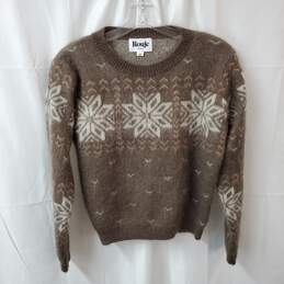 Rouje Women's Paris Brown Printed Crew Neck Sweater in FR Size 36
