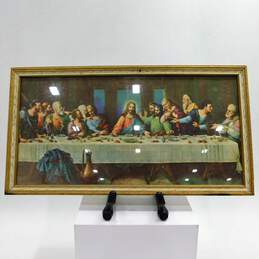 Pair Of Vintage Framed Religious Art Prints Home Decor Christianity Last Supper alternative image