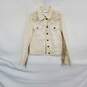 Desigual Ivory Cotton Embroidered Fringe Denim Jacket WM Size XS image number 1