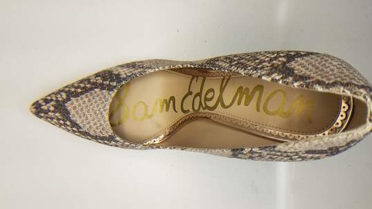 Sam Edelman Heels Rose Gold Snake Print Leather Womens Size 7 image number 8