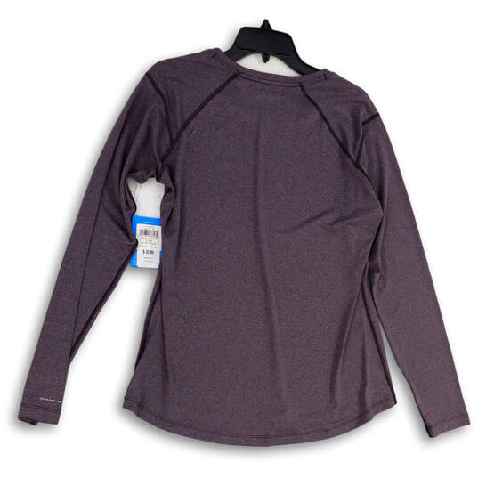 NWT Womens Purple Long Sleeve Round Neck Pullover Activewear T-Shirt Size L image number 2