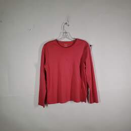 Womens Cotton Round Neck Long Sleeve Pullover T-Shirt Size Large