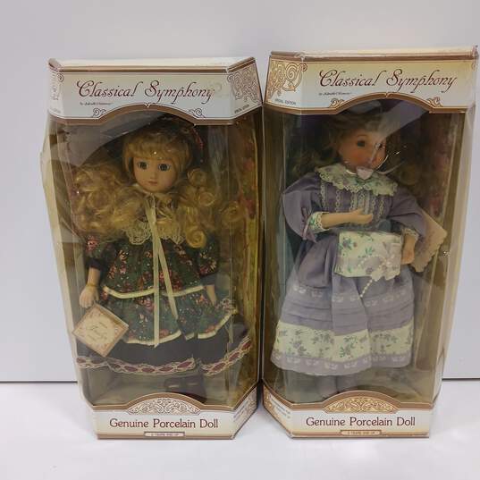 Bundle of 2 Classical Symphony Porcelain Dolls IOB image number 1