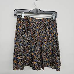 Multicolor Floral Print Button Up High Waist Skirt alternative image