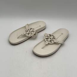 Tory Burch Womens Miller Cloud White Leather Slip-On Thong Sandals Size 11 M