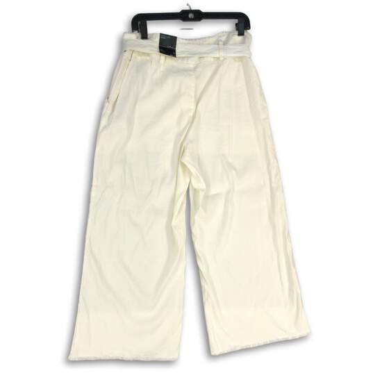NWT INC International Concepts Womens White Wide Leg Cropped Pants Size 8 image number 2