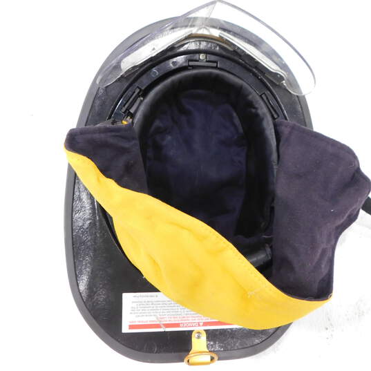 Vintage Morning Pride Black Eagle Firefighter Helmet w/ Shield & Neck Liner image number 5