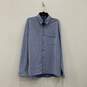 Mens Blue Long Sleeve Spread Collar Classic Button-Up Shirt Size Large image number 1