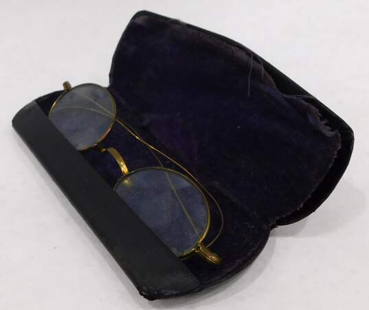 Antique Vintage SPA Wire Rim Eyeglasses Spectacles w/Case image number 4