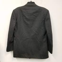 Mens Gray Long Sleeve Collared Double Breasted Blazer Jacket Size Large alternative image