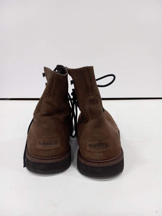 Sorel Brown Suede Waterproof Boots Men's Size 9 image number 4