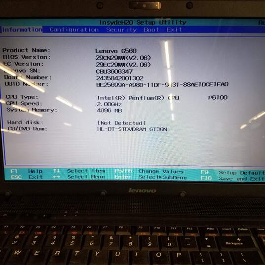 Lenovo G560 15in Laptop Intel Pentium P6100 CPU 4GB RAM NO HDD image number 8