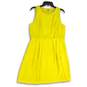 Loft Womens Yellow Sleeveless Round Neck Back Zip Fit & Flare Dress Size Medium image number 1