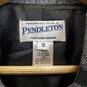 Pendleton Womens Blazer Wool Silk Blend Jacket Leather Trim Sz 12 image number 2