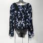 Free People Women's Black/Blue Floral Blouse Bodysuit Size S NWT image number 2
