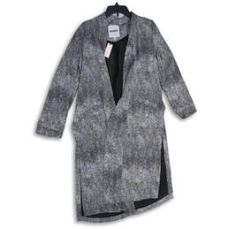 NWT BB Dakota Womens Gray Printed Long Sleeve Open Front Duster Jacket Size S