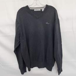 Greg Norman Mens Dark Gray Shark Embroidered Sweater Size XL