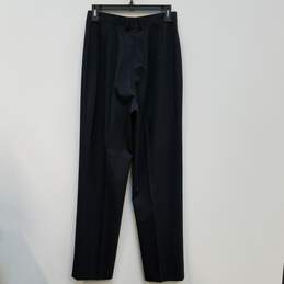 Womens Black Striped High Rise Slash Pockets Pleated Dress Pants Size 44 alternative image