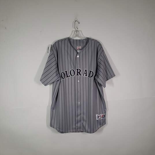 Mens Colorado Rockies James Mouton 4 Baseball-MLB Button Front Jersey Size XL image number 1