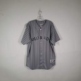 Mens Colorado Rockies James Mouton 4 Baseball-MLB Button Front Jersey Size XL
