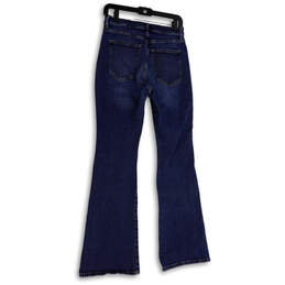 Womens Blue Denim Medium Wash Stretch Pockets Regular Fit Flared Jeans 28 alternative image