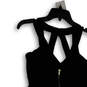 Womens Black White Back Zip Sleeveless Short Fit & Flare Dress Size 9 image number 4