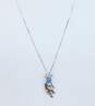 Southwestern Artisan 925 Sterling Silver Faux Turquoise Kokopelli Pendant On Box Chain Necklace 4.6g image number 1