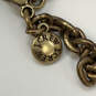 Designer J. Crew Gold-Tone Floral Crystal Cut Link Chain Statement Necklace image number 4