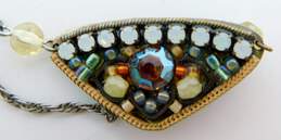 Ayala Bar Mixed Metals Colorful Rhinestones & Beads Triangle Pendant Necklace alternative image