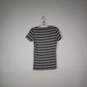 Womens Regular Fit Striped V-Neck Short Sleeve Pullover T-Shirt Size Small image number 2