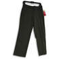 NWT Womens Gray Flat Front Welt Pocket Straight Leg Ankle Pants Size 6P image number 1