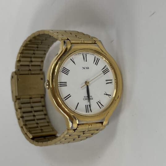 Buy the Designer Seiko SX V701-6K00 Gold Tone Roman Numerals Quartz Formal  Watch | GoodwillFinds