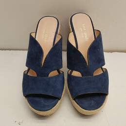 Kate Spade Tropez Blue Wedge Espadrilles Sandals Women's Size 6.5B