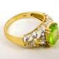 Elegant 10K Yellow Gold Peridot & Diamond Accent Ring 3.4g image number 5