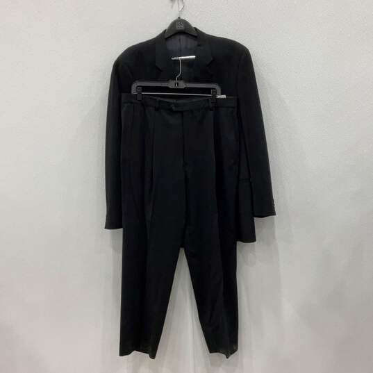 Authentic Armani Collezioni Mens Black 2 Piece Blazer Pants Suit Sz 56R W/COA image number 2