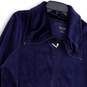 NWT Womens Blue Knitted Long Sleeve Collared Pocket Full Zip Sweater Sz 1X image number 3