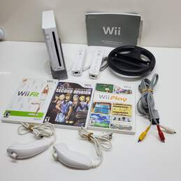 Nintendo Wii Console Lot w/ 3 Games & 2 Controllers (Untested)