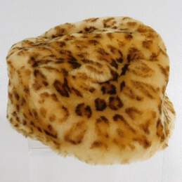 Vintage Women's Hats Mink Fur & Faux Leopard Cheetah Animal Print alternative image