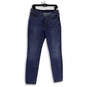 Womens Blue Denim Medium Wash High-Rise Button Fly Skinny Jeans Size 29 image number 1