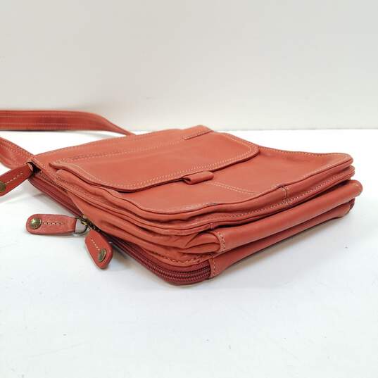 Fossil Leather North South Crossbody Terracotta image number 6