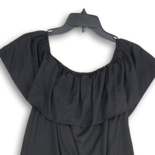 APT.9 Womens Black Ruffle Round Neck Sleeveless Mini Dress Size L image number 4