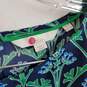 Boden short sleeve blue and green art deco floral top size 6 image number 3