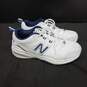 Men's New Balance White/Navy Sneakers Size 9.5 image number 4