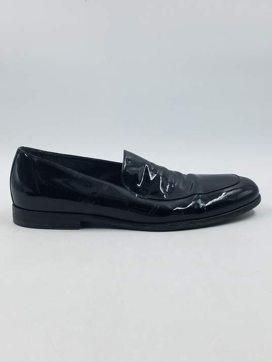 Authentic Giorgio Armani Black Patent Loafers M 9 image number 1