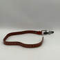 NWT Womens Brown Leather Studded Adjustable Metal Buckle Waist Belt Size S image number 3